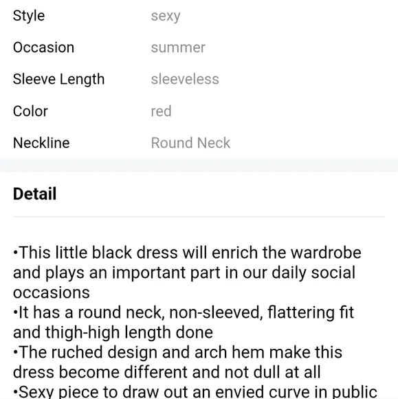 Red rouched sleeveless dress - Picture 5 of 7